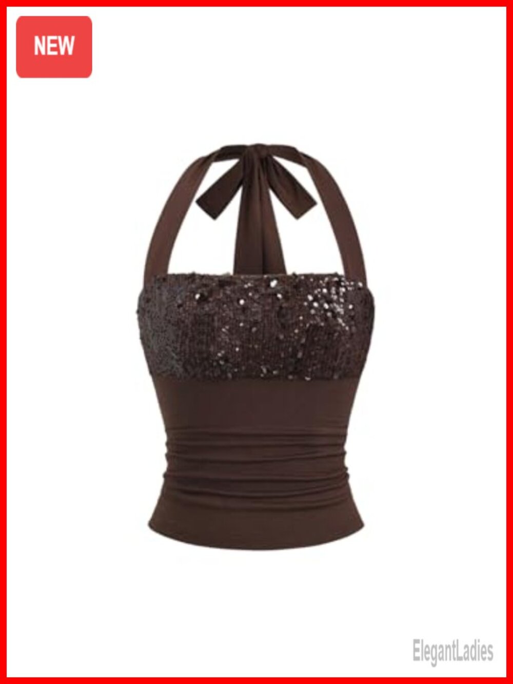 Sequin tie backless halter crop top rave sparkly